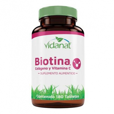 BIOTINA COLAGENO Y VIT C 180 TAB VIDANAT