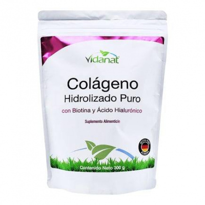 COLAGENO HIDROLIZADO PURO CON BIOTINA Y ACIDO HIALURONICO 300 G VIDANAT